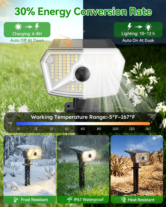TECKNET 108 LED Outdoor Solar Spot Lights (4-Pack/6-Pack)TK-SL041