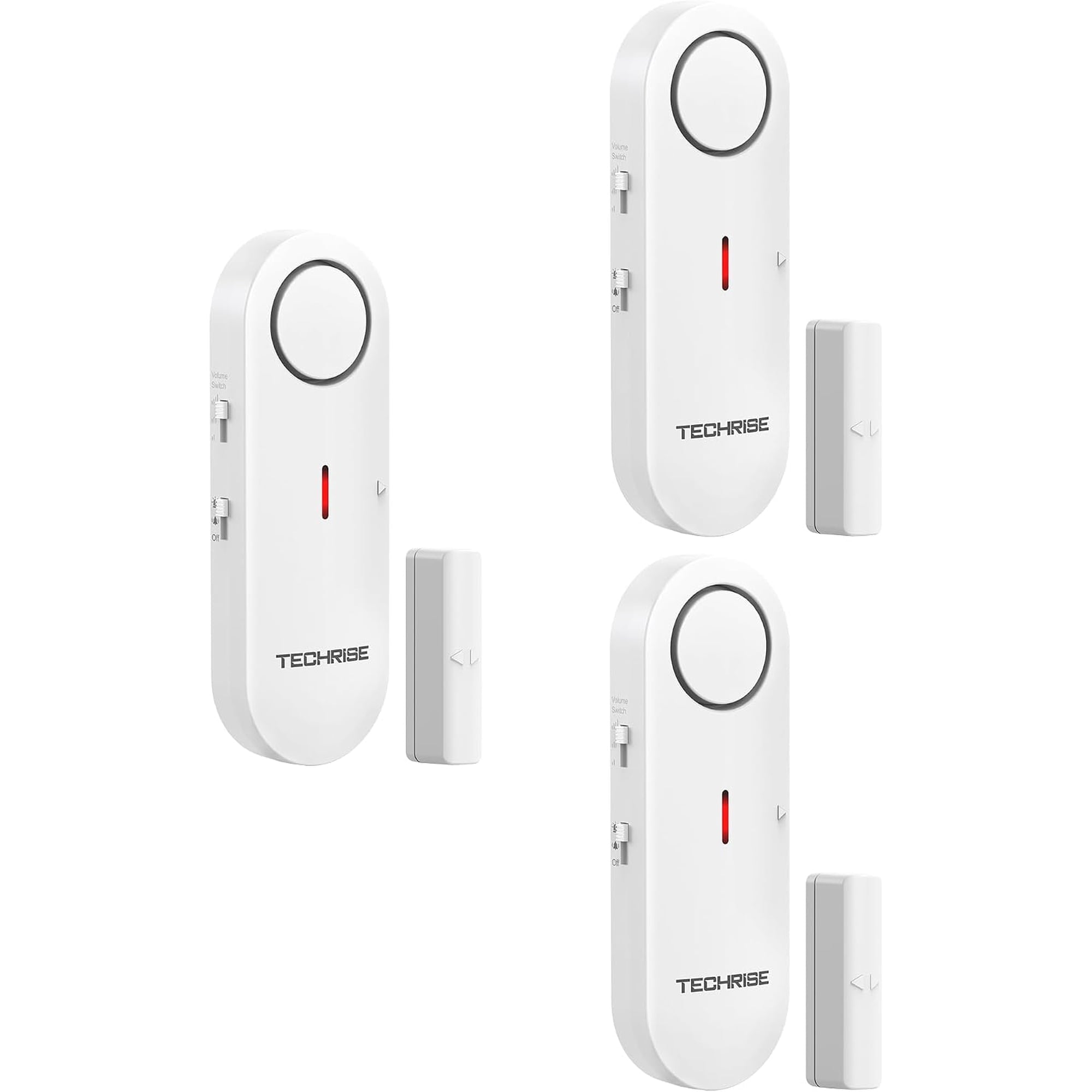TECKNET BASICS 2-in-1 Alarm & Chime, Easy-to-Install Door Alarm Sensor, 3-Level Volume Adjustment, Pool, Kids & Home Safety (3 Pack)