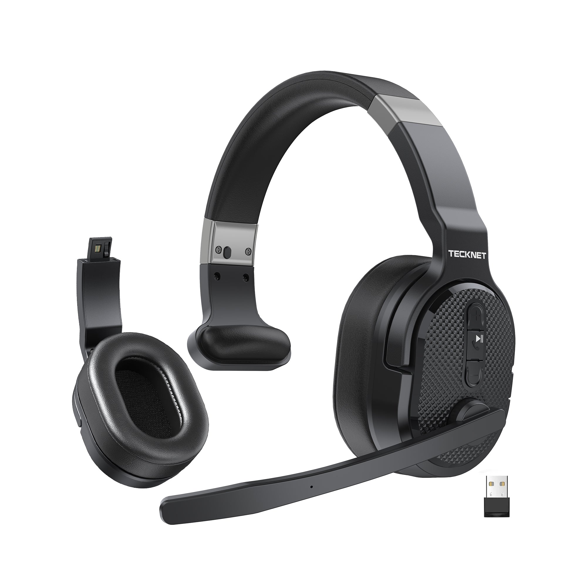 TECKNET Wireless Bluetooth Headset EQ USB Dongle