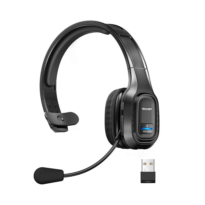 TECKNET Bluetooth Headset With Mic Noise Canceling
