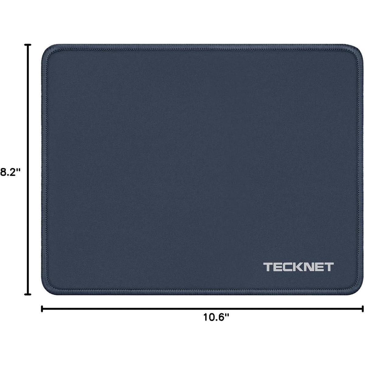TECKNET BASICS Mouse Pad with Anti-fray Stitching, Waterproof Non-Slip Base, Stitched Edges Gaming Mouse Mat for Laptop, Compatible with Laser/Optical Mice - Blue