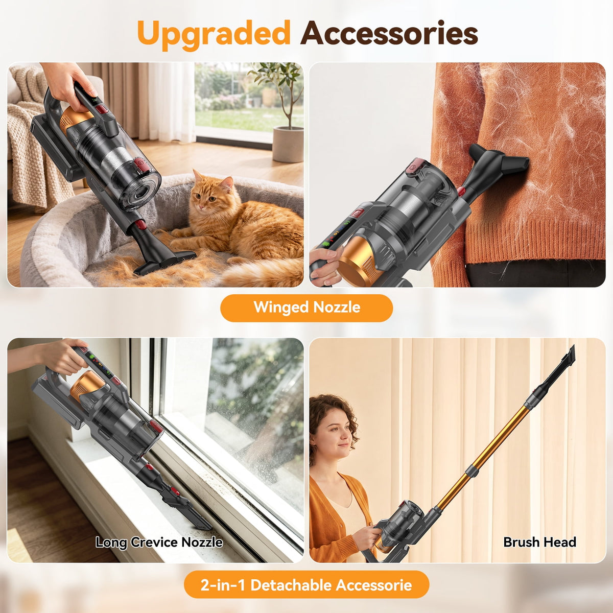 TechRise Basic 650W/55kPa Lightweight Cordless Vacuum,70Mins Runtime Handheld Cleaner for Pet Hair & Home Daily Cleaning