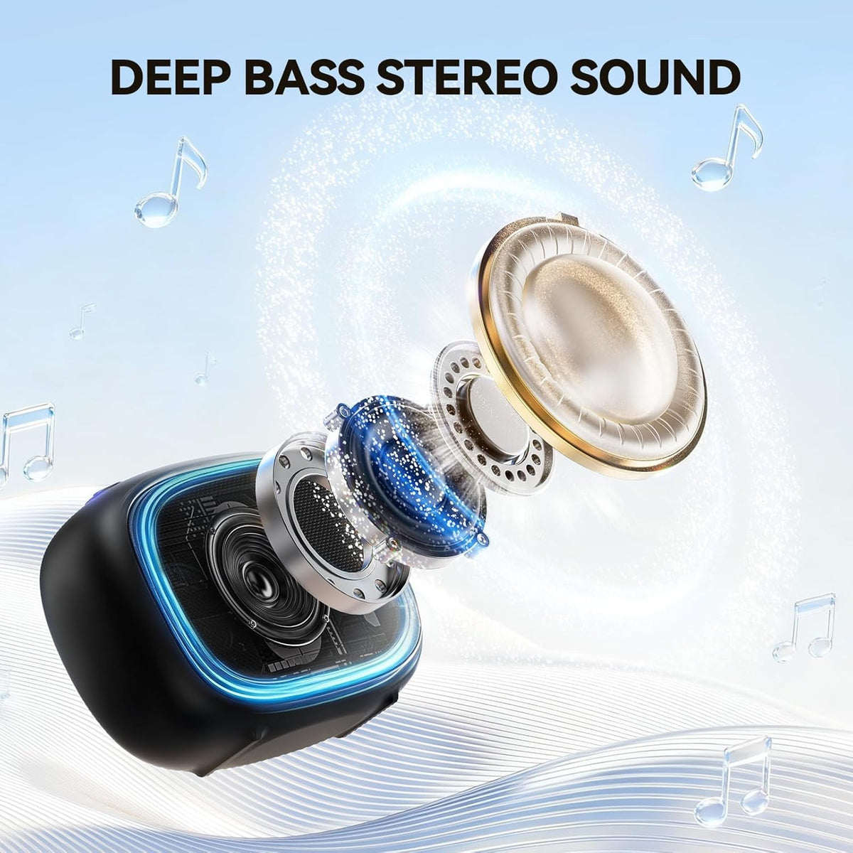 TECKNET Portable Bluetooth Speaker, IP67 Waterproof, 30H Playtime, Magnetic, Bluetooth 5.4, TWS, Home Party Outdoor Travel,gift