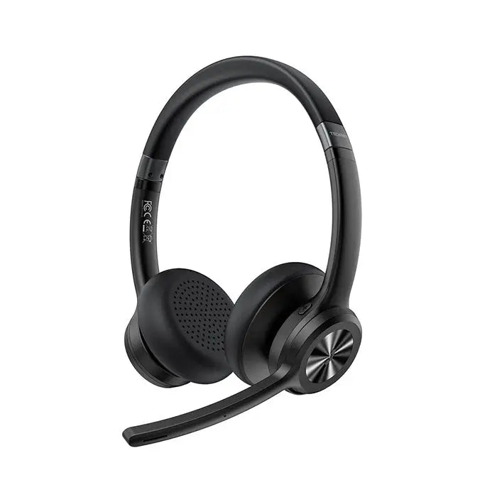 TECKNET TK‑HS012 Wireless Bluetooth V5.2 Headphones AI Noise Cancelling Mic 30‑Month Battery Ergonomic Comfort‑Grip for Office Business Call