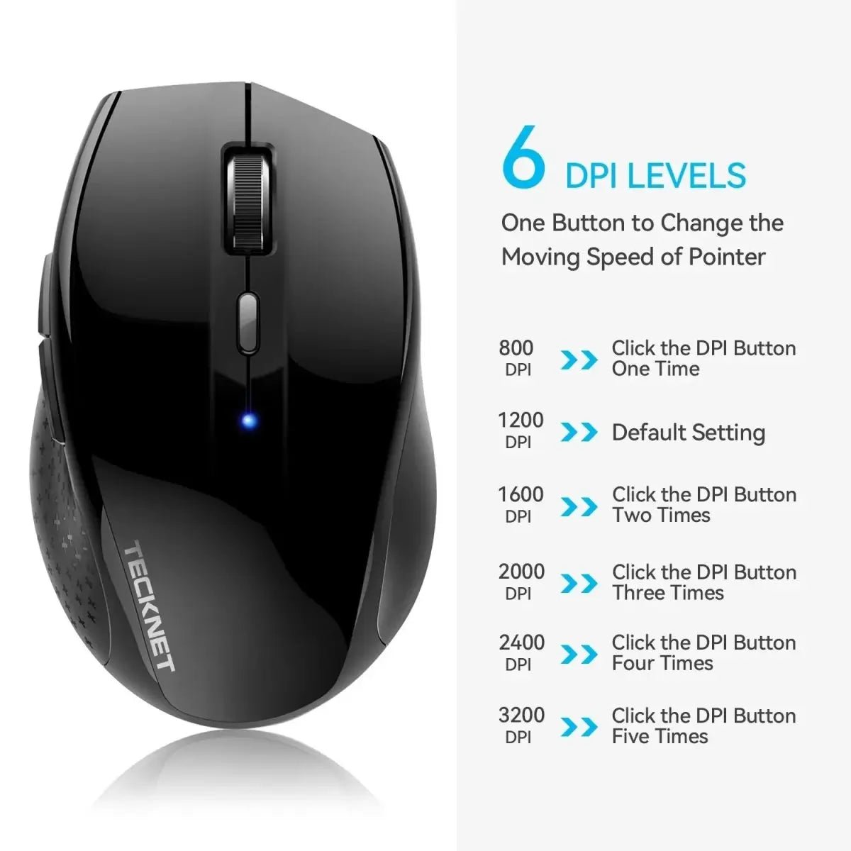 TECKNETTECKNET Bluetooth Wireless Mouse 4800 DPI