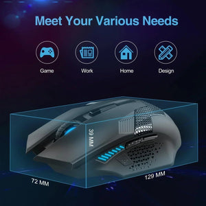 TECKNET Ergonomic Wireless 4800 DPI Gaming Mouse