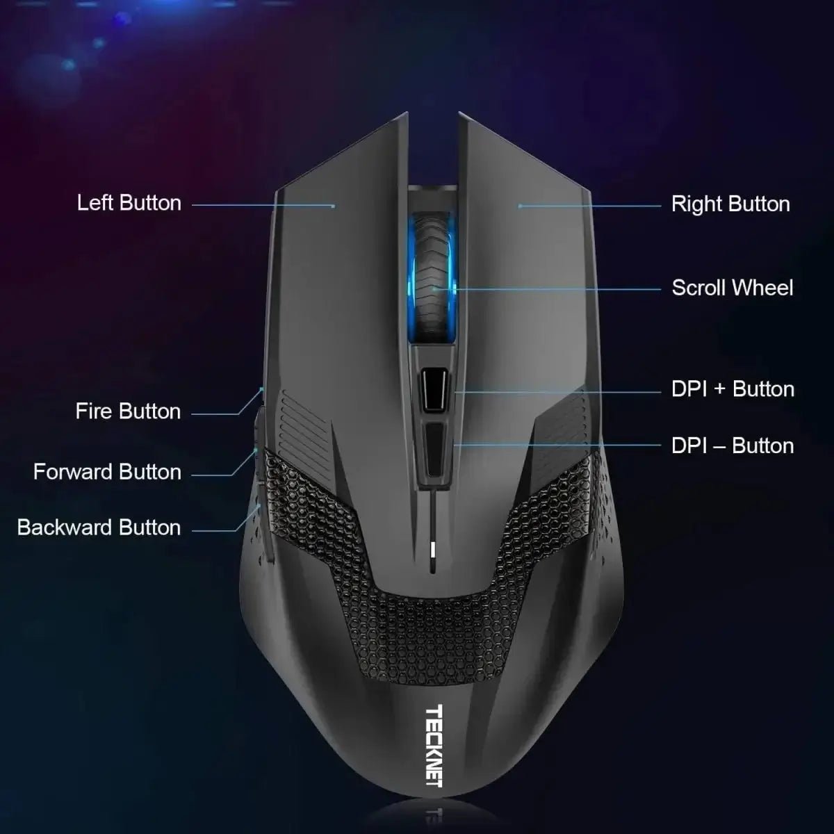 TECKNETTECKNET Ergonomic Wireless 4800 DPI Gaming Mouse