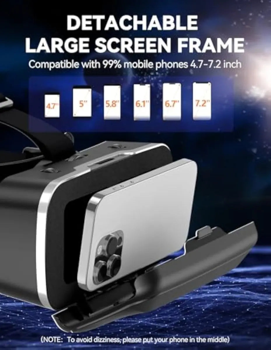 TECKNET VR goggles detachable frame, compatible with 4.7‑7.2 inch iPhone and Android smartphones