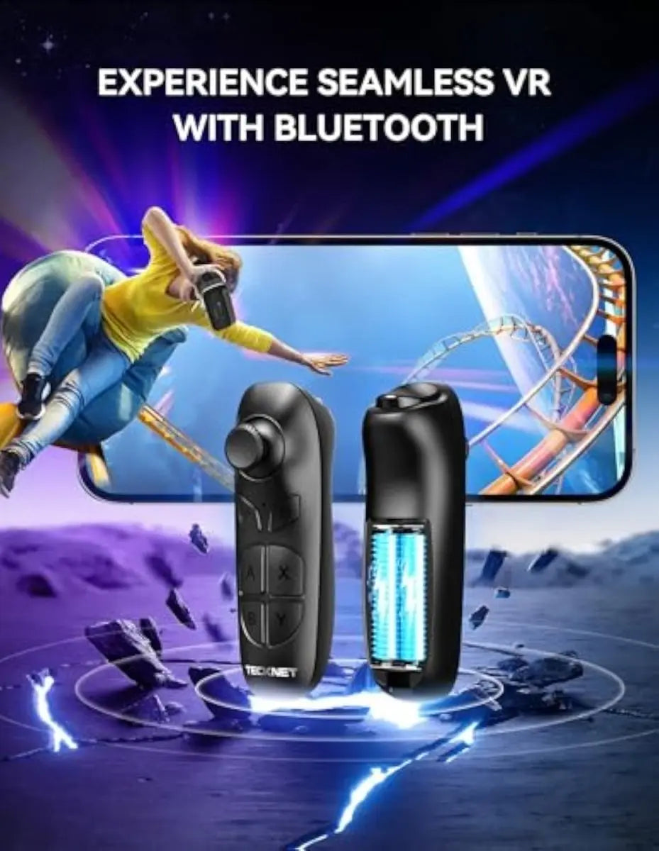 TECKNET bluetooth VR remote controller, wireless game handle for mobile phone virtual reality goggles