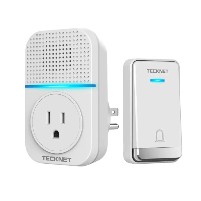 TECKNET Waterproof No Battery Needed Wireless Doorbell Chimes