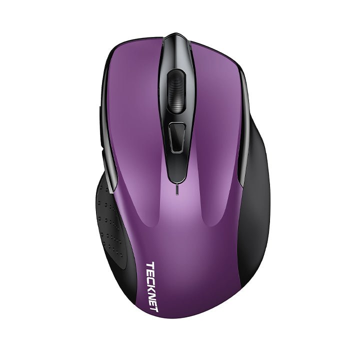 TECKNET Classic Tri‑Mode Wireless Silent Purple Mouse MS307 Ergonomic Dual‑Device Bluetooth & USB Connection 6‑Level Adjustable DPI Auto‑Sleep Plug‑and‑Play