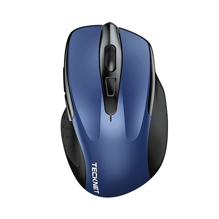 TECKNET Classic Tri‑Mode Wireless Silent Blue Mouse MS307 Ergonomic Dual‑Device Bluetooth & USB Connection 6‑Level Adjustable DPI Auto‑Sleep Plug‑and‑Play