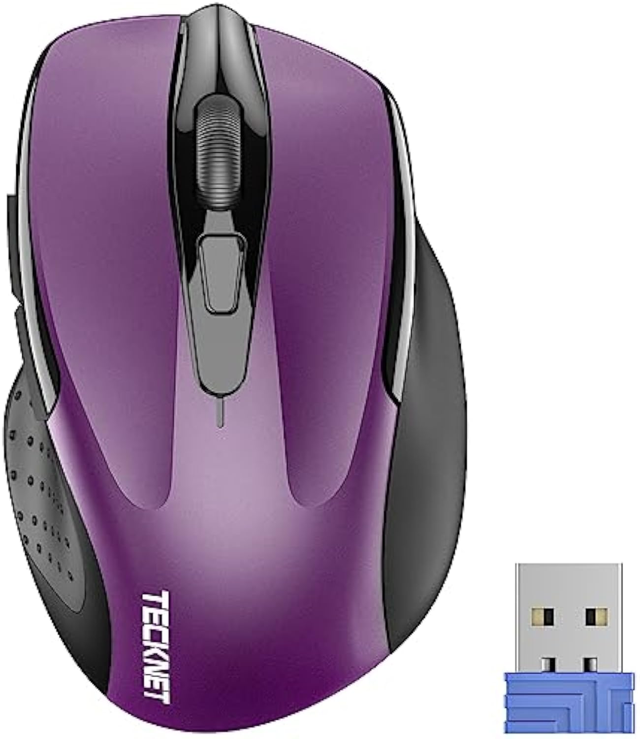 TECKNET Wireless Mouse, 2.4G Ergonomic Optical Mouse, Computer Mouse for Laptop, PC, Computer, Chromebook, Notebook, 6 Buttons, 24 Months Battery Life, 2600 DPI, 5 Adjustment Levels