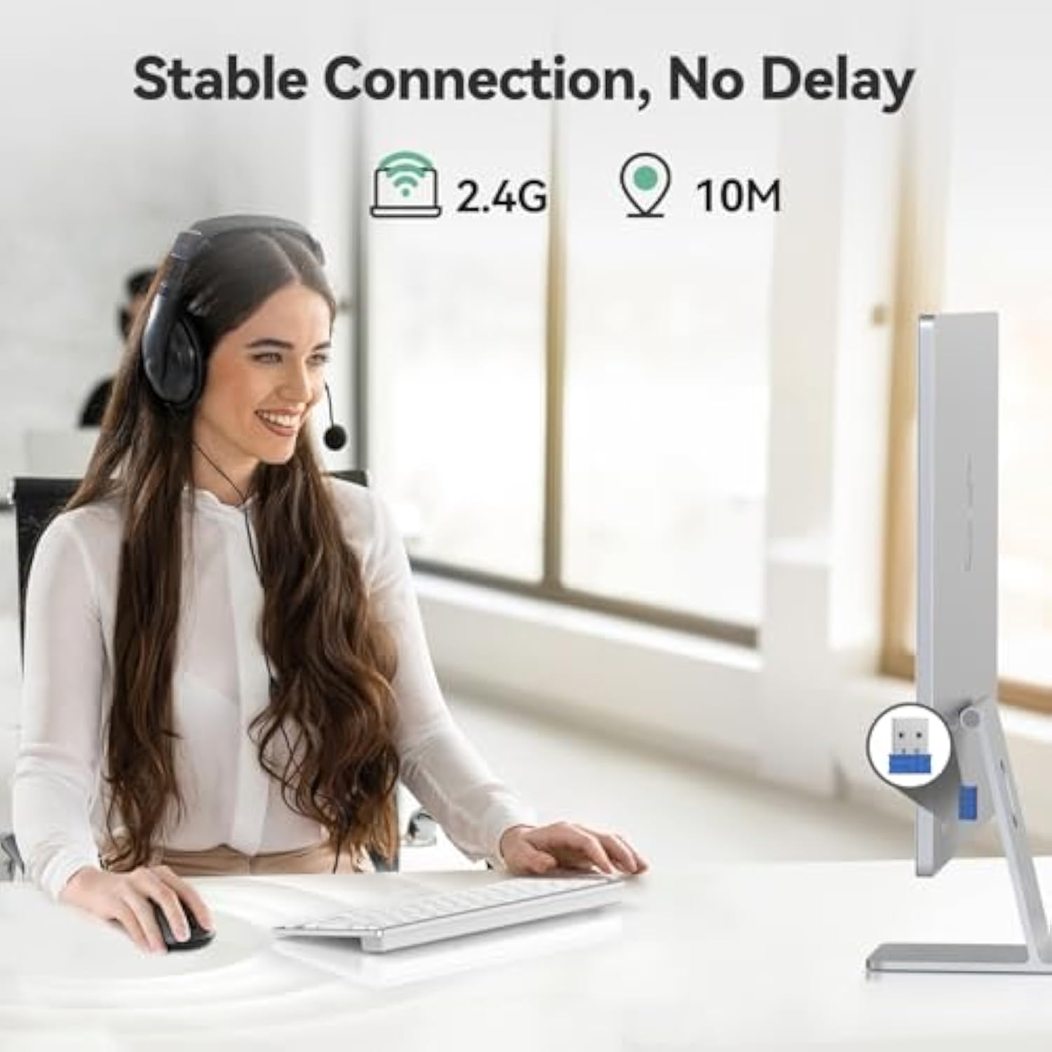 TECKNET Wireless Mouse for Laptop, 2.4G Silent Computer Mouse Quiet Click with 5 DPI Levels,Contoured Grip,Small Portable 30 Months Battery Cordless Mice for PC, Chromebook, Mac