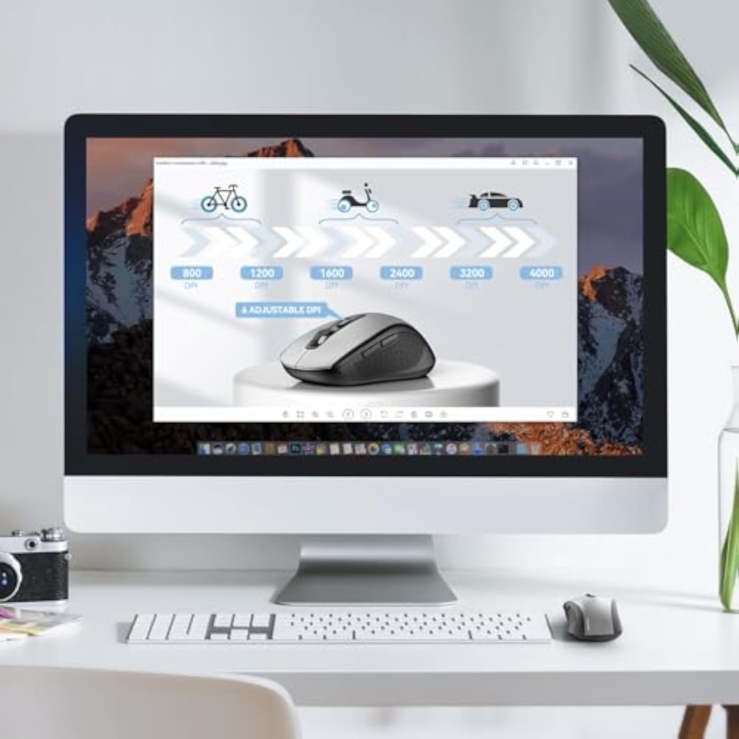 TECKNET Bluetooth Mouse, 4000DPI Wireless Mice for Laptop 2-in-1(BT 5.0/3.0+2.4Ghz) Computer Portable PC Mouse Wireless with USB Receiver for Mac