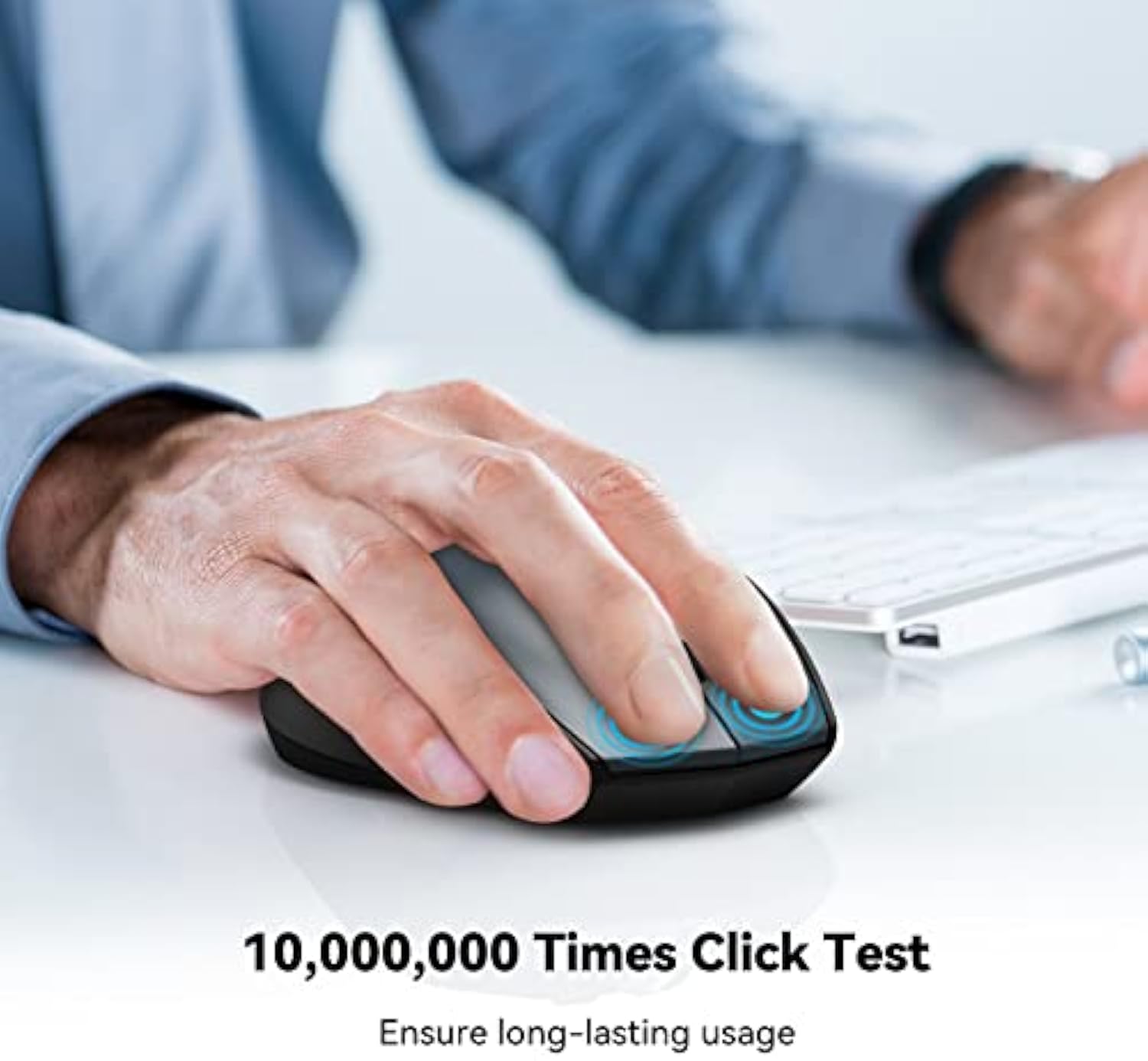 TECKNET Bluetooth Mouse, 4800 DPI Wireless Mouse, 2-Year Battery 6 Adjustable DPI, 6 Buttons Compatible with Laptop/Windows/Computer