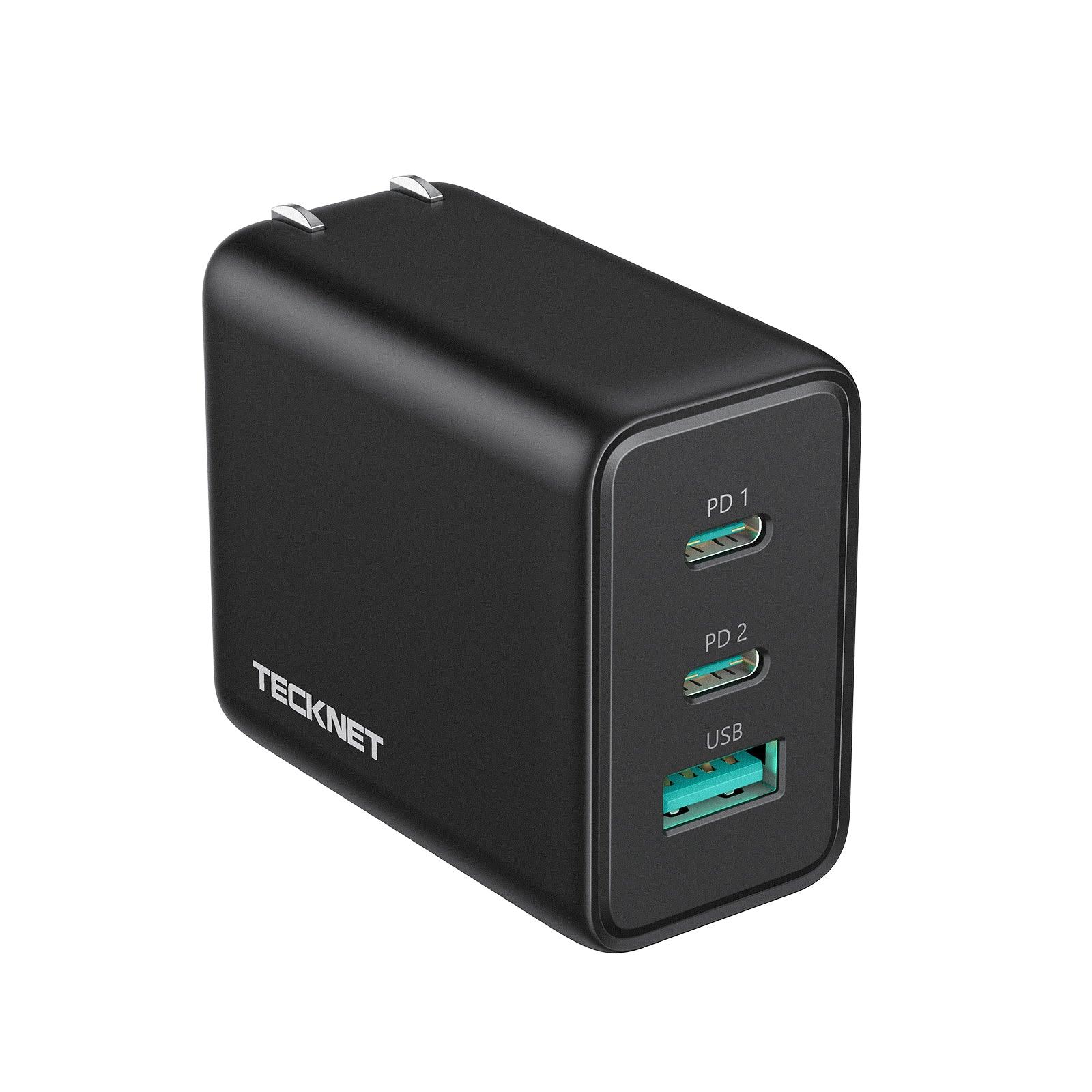 TECKNET GaN - Cargador de pared USB C de 100 W, bloque de carga rápida  USB-C portátil con cable tipo C, adaptador de corriente PD para iPhone  15/15