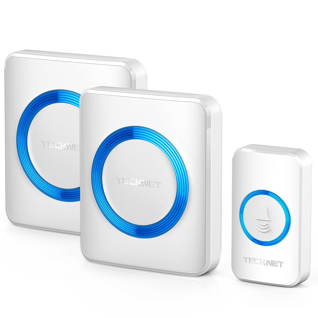 Wireless Doorbell, Waterproof Door Chime Kit with 2 PlugIn Receivers, 1300ft Range