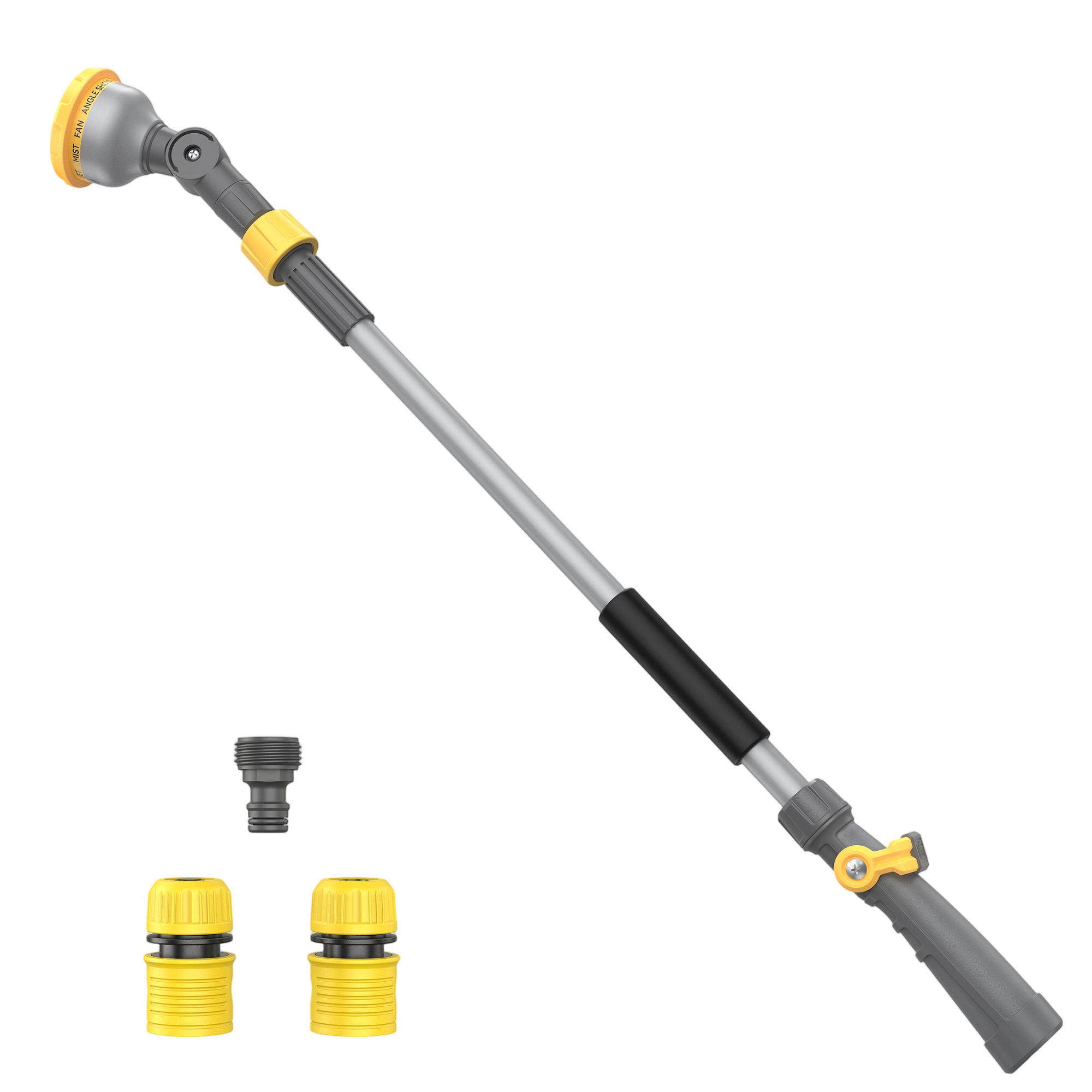 VOXON Telescopic Watering Wand, 29–43", 10 Patterns, 180° Swivel Head, Thumb Control