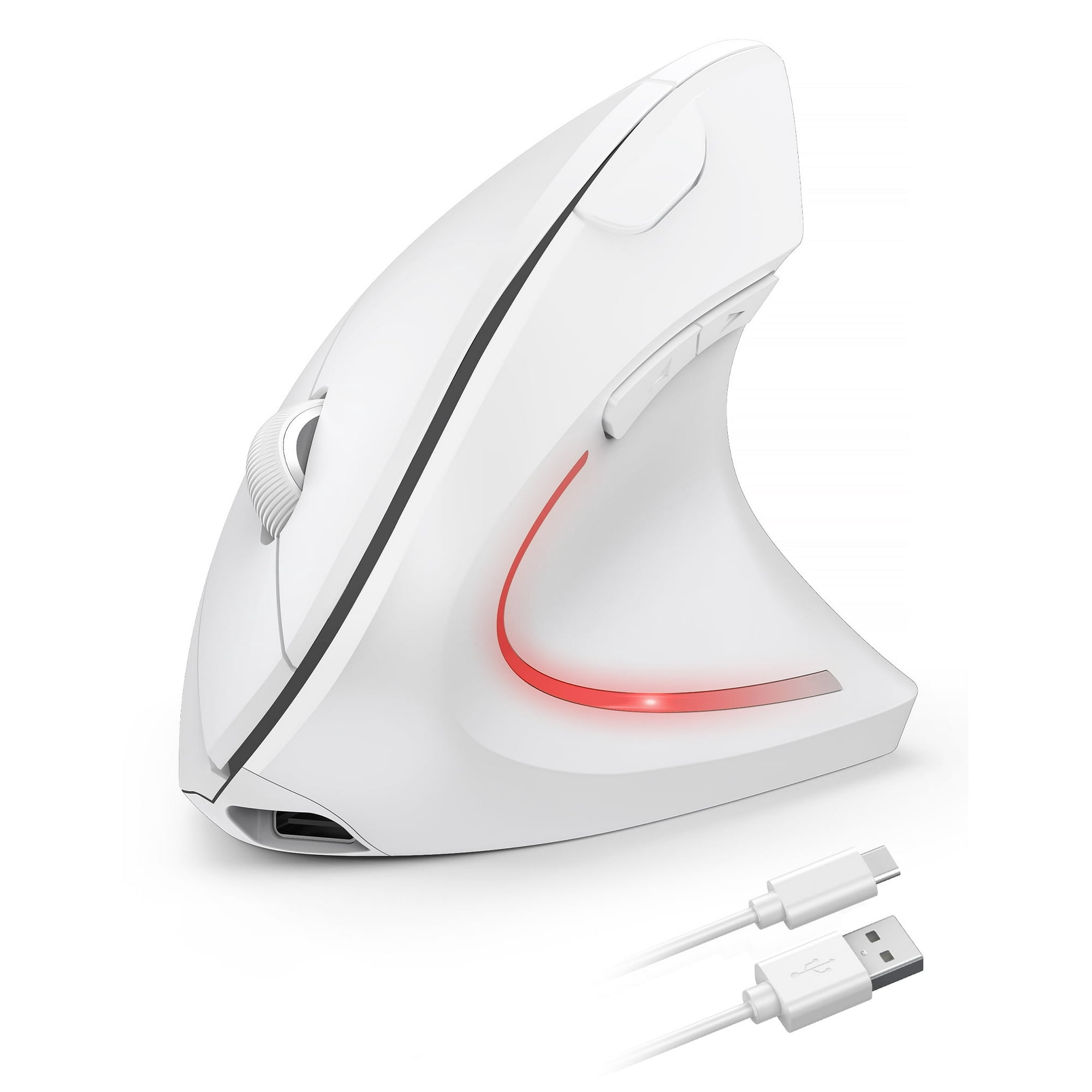 TECKNET Ergonomic Mouse Wireless, Rechargeable Mouse Silent for Carpal Tunnel Right Hand, 2.4GHz USB Vertical Mouse Wireless for Laptop, 5 Adjustable 4800 DPI, Computer, MacBook, Desktop