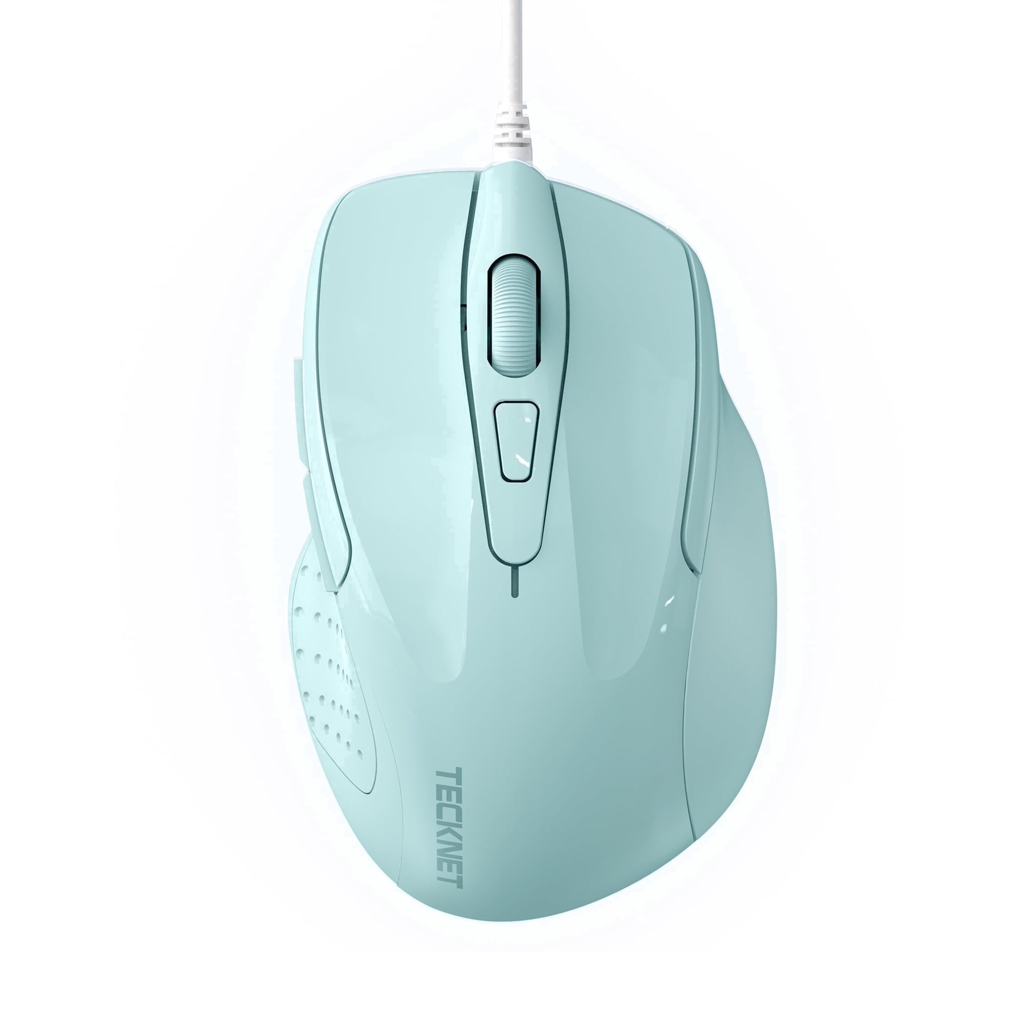 TECKNET PRO Mouse con Filo, 6400DPI Mouse Ottico con USB Cablato, 6 Pulsanti, Cavo USB 1.5M, Mouse per Computer o Laptop-Grigio