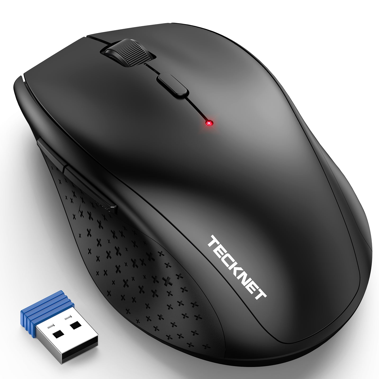 TECKNET Wireless Mouse, 2.4G USB Computer Mouse with 6-Level Adjustable 4800 DPI, Silent Quiet Click，30 Months Battery, Ergonomic Grips, 6 Buttons Portable for PC, Chromebook, Mac - Black