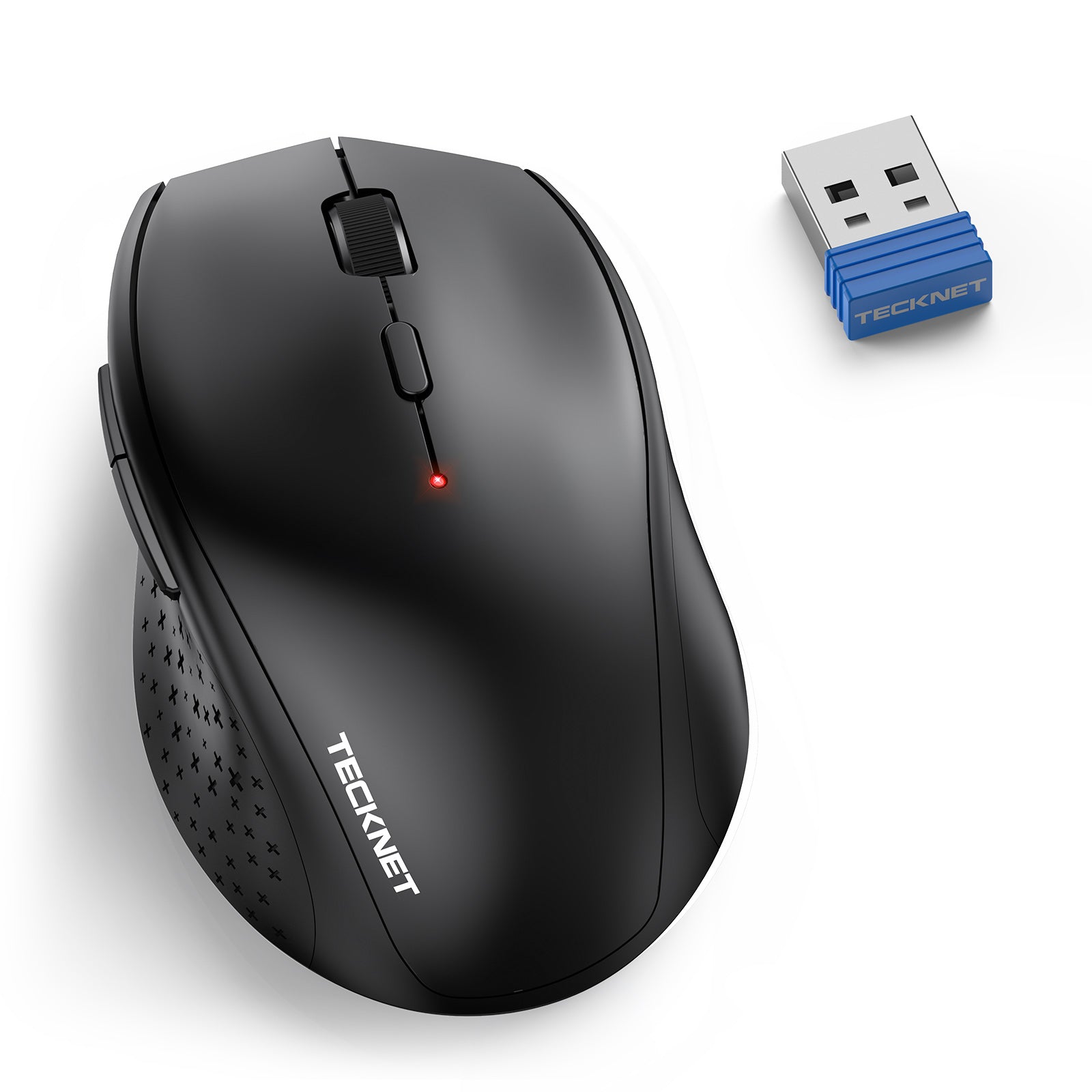 TECKNET Wireless Mouse, 2.4G USB Computer Mouse with 6-Level Adjustable 4800 DPI, Silent Quiet Click，30 Months Battery, Ergonomic Grips, 6 Buttons Portable for PC, Chromebook, Mac - Black