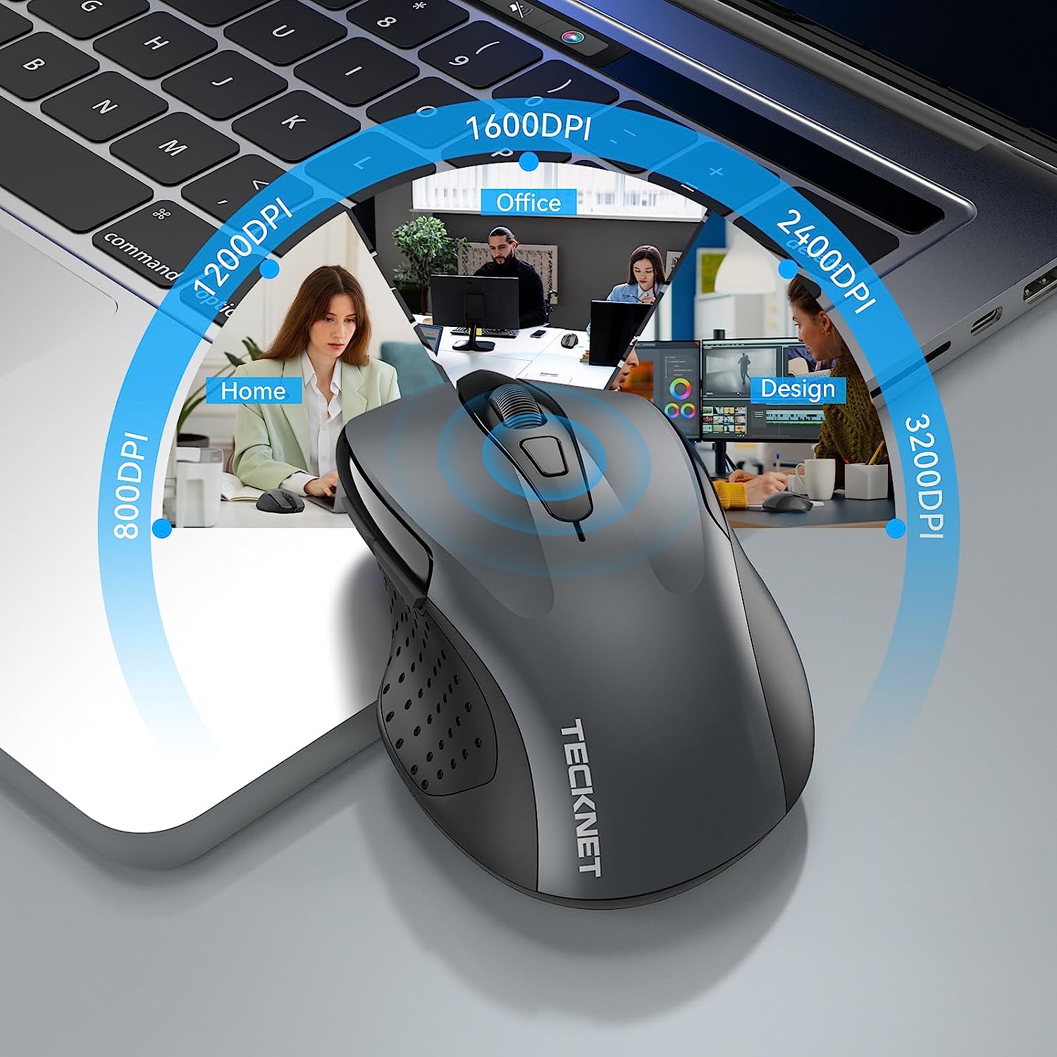 TECKNET 3200 DPI Bluetooth Wireless Mouse