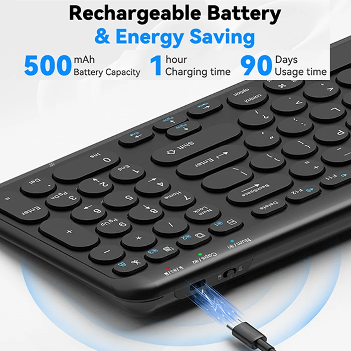 TECKNET 4-Device Wireless Keyboard, Model TK-KB020