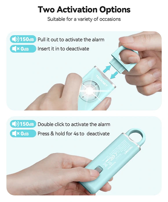 TECKNET Rechargeable Personal Safety Alarm for Women