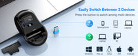 TECKNET 3 Modes Bluetooth Mouse 2.4G Portable Optical Mouse with USB ...