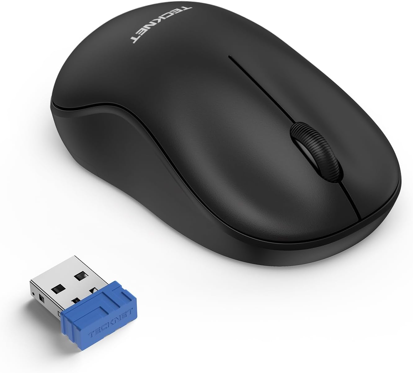 TECKNET Wireless Mouse for Laptop, 2.4G Silent Computer Mouse Quiet Click with 5 DPI Levels,Contoured Grip,Small Portable 30 Months Battery Cordless Mice for PC, Chromebook, Mac -Black