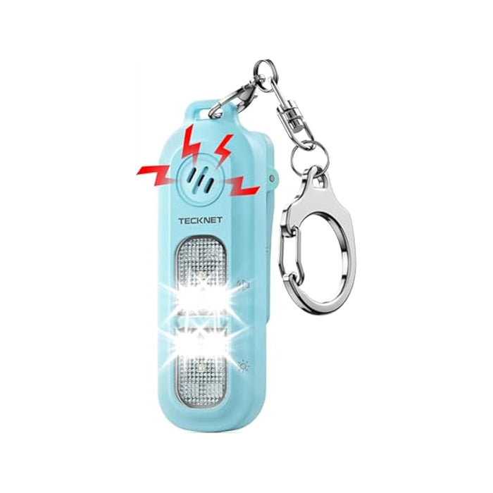 TECKNET Clip on Flashlight & 130dB Alarm 2-in-1, Rechargeable