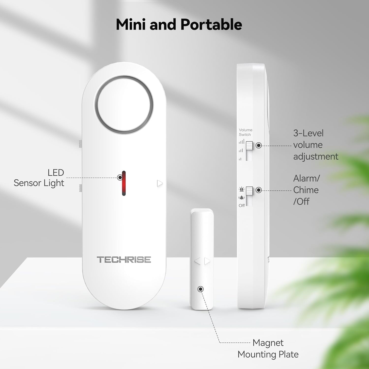 TECKNET BASICS 2-in-1 Alarm & Chime, Easy-to-Install Door Alarm Sensor, 3-Level Volume Adjustment, Pool, Kids & Home Safety (3 Pack)