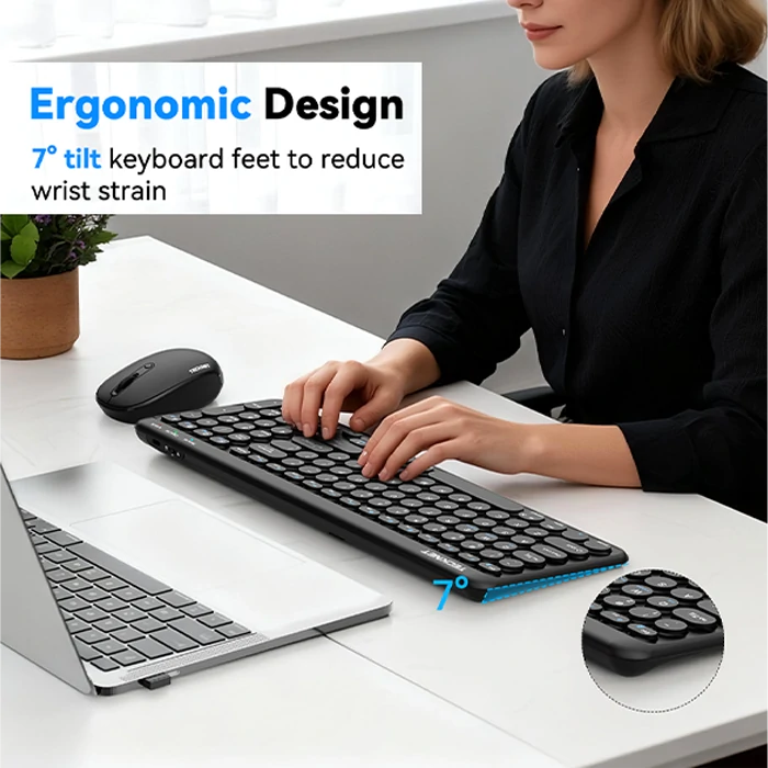 TECKNET 4-Device Wireless Keyboard, Model TK-KB020