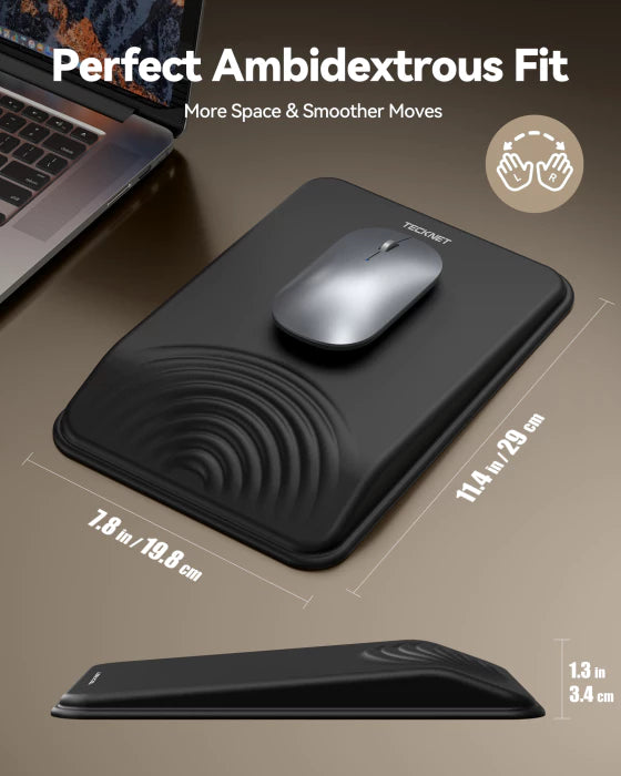 Ergonomic Mouse Pad with Memory Foam Wrist Support for Pain Relief & Comfort