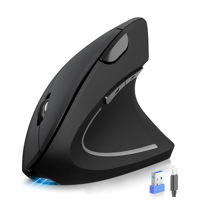 TECKNET Ergonomic Mouse, Rechargeable 2.4G+Bluetooth Vertical Mice 6 DPI Adjustable