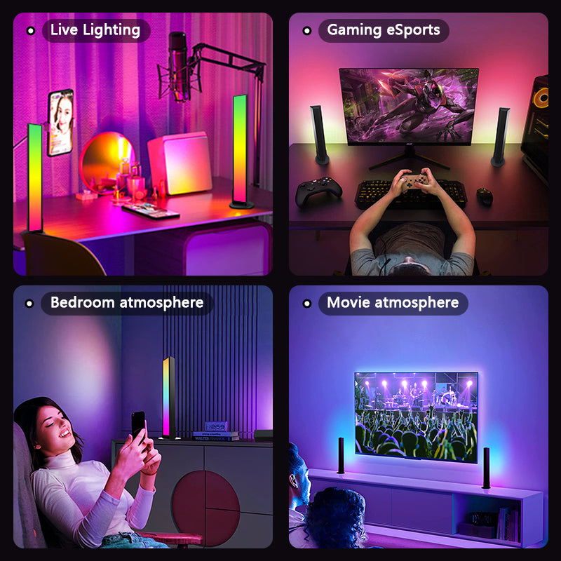 RGB Light Bar, 10" LED Light Bar, 16 Million colors, APP Control USB Powered, Color Changing TV Backlight, Ambient Lighting for Desk, PC, Gaming, Party, 2 Pack