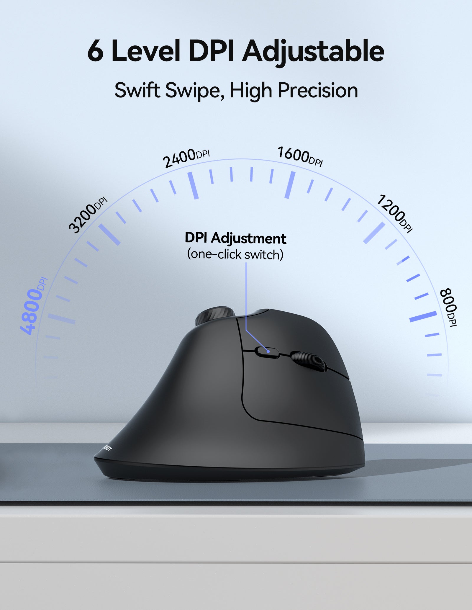 TECKNET Ergonomic Mouse, Rechargeable Wireless Bluetooth Mouse (BT 5.0/5.0+2.4G), Vertical Mouse with Volume Knob, Quiet Clicks, Cordless Mice 6 Adjustable DPI with USB A Receiver, Wide Compatibility