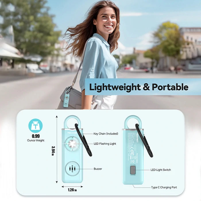 TECKNET Rechargeable Personal Safety Alarm for Women