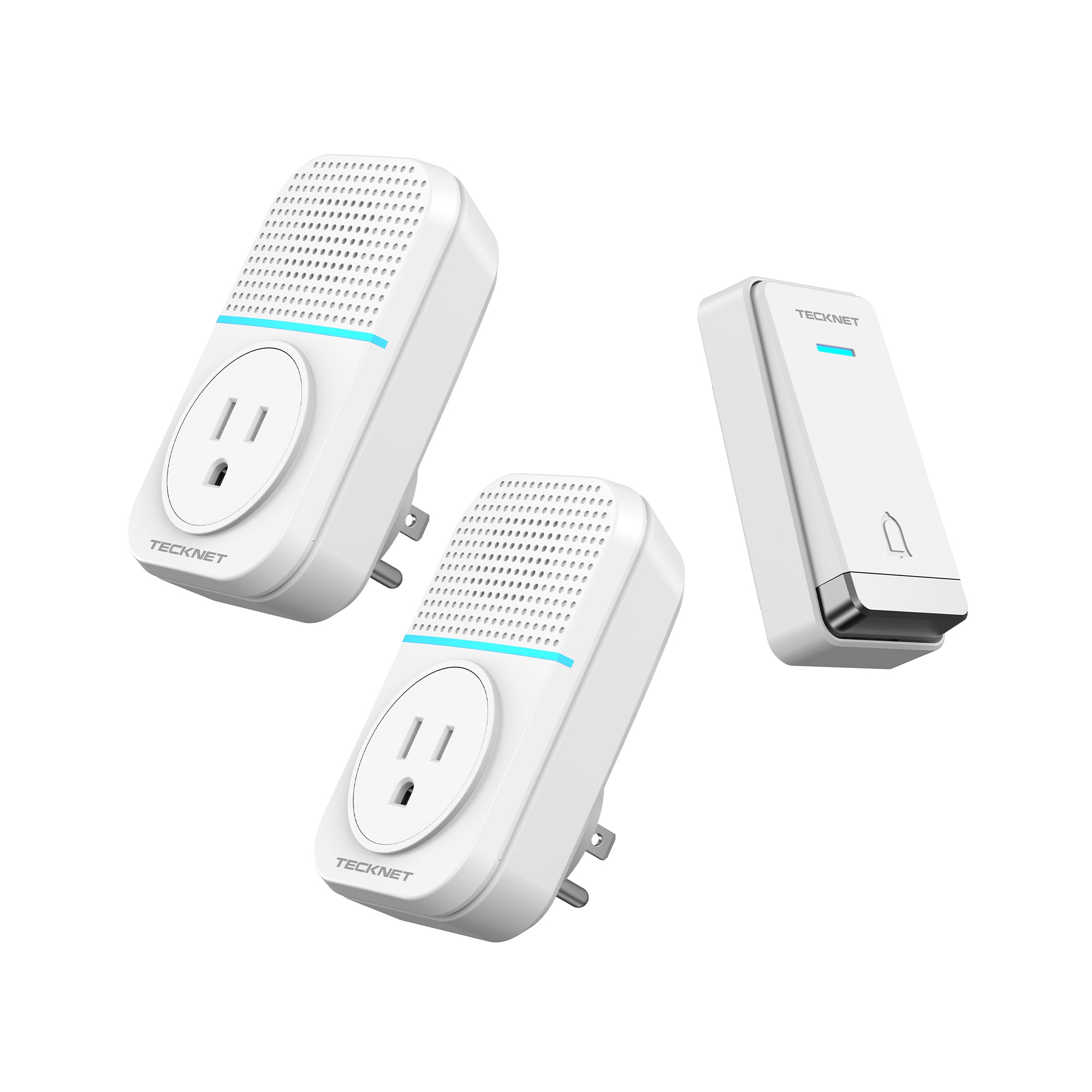 TECKNET Wireless Self-Powered Doorbell with Extra Socket