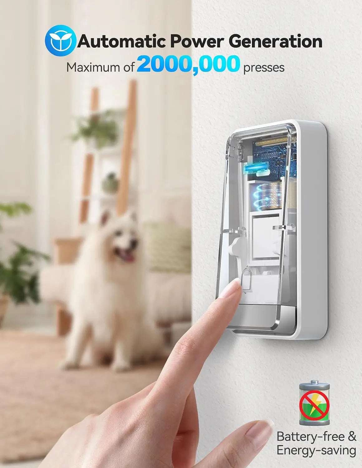 TECKNET Self-Powered Wireless Doorbell