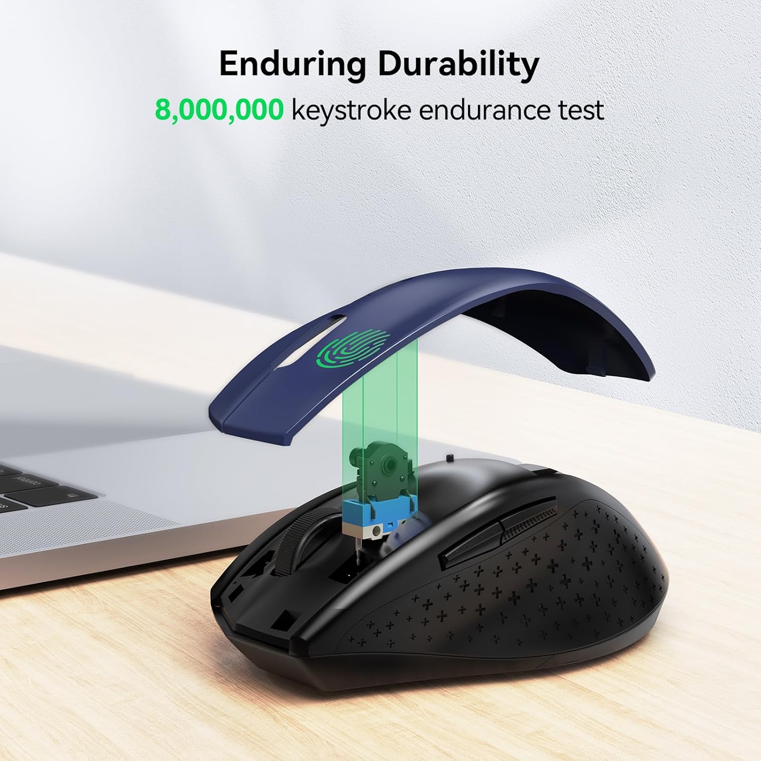 TECKNET BASICS Wireless Mouse, 2.4G USB Computer Mouse with 6-Level Adjustable 4800 DPI, Silent Quiet Click，30 Months Battery, Ergonomic Grips, 6 Buttons Portable for PC, Chromebook, Mac - Blue