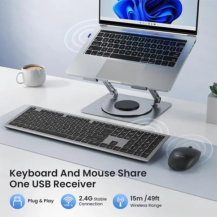 TECKNET Wireless Keyboard and Mouse Combo