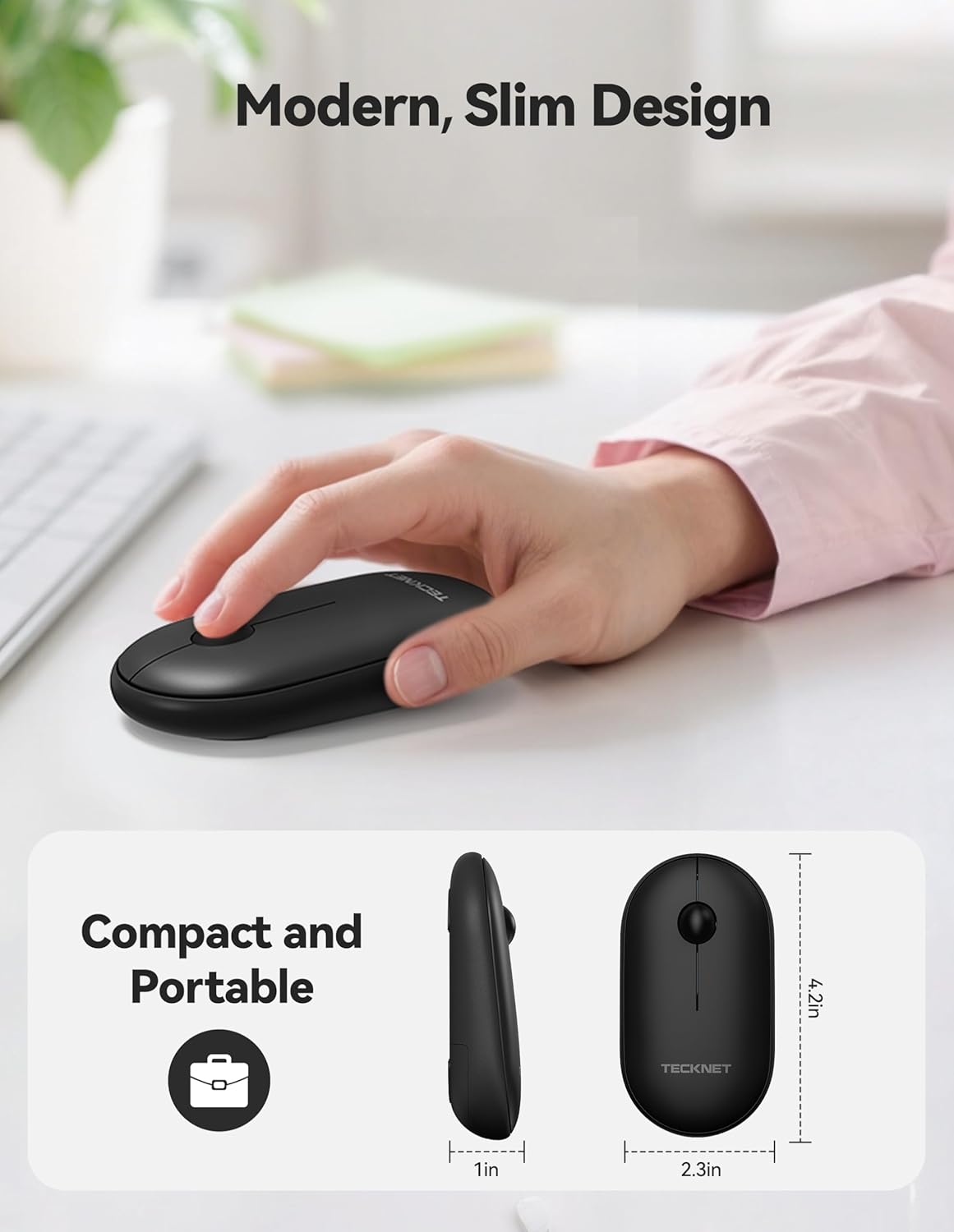 TECKNET Bluetooth & 2.4G USB-A Mouse