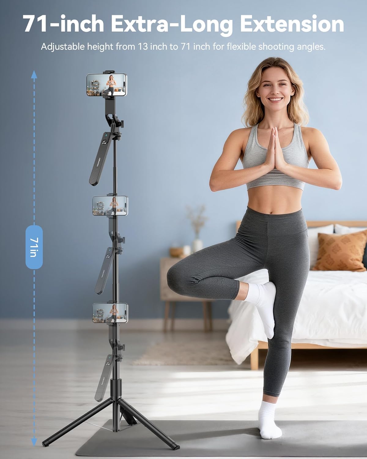 TECKNET 71" Phone Tripod & Selfie Stick