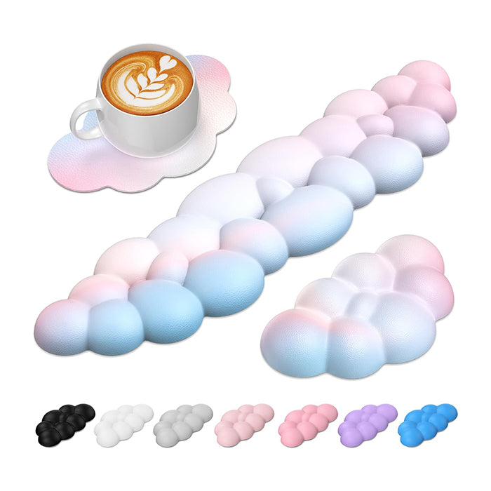 TECKNET Cloud Keyboard Wrist Rest Set, Cloud Wrist Rest with Non-Slip Base