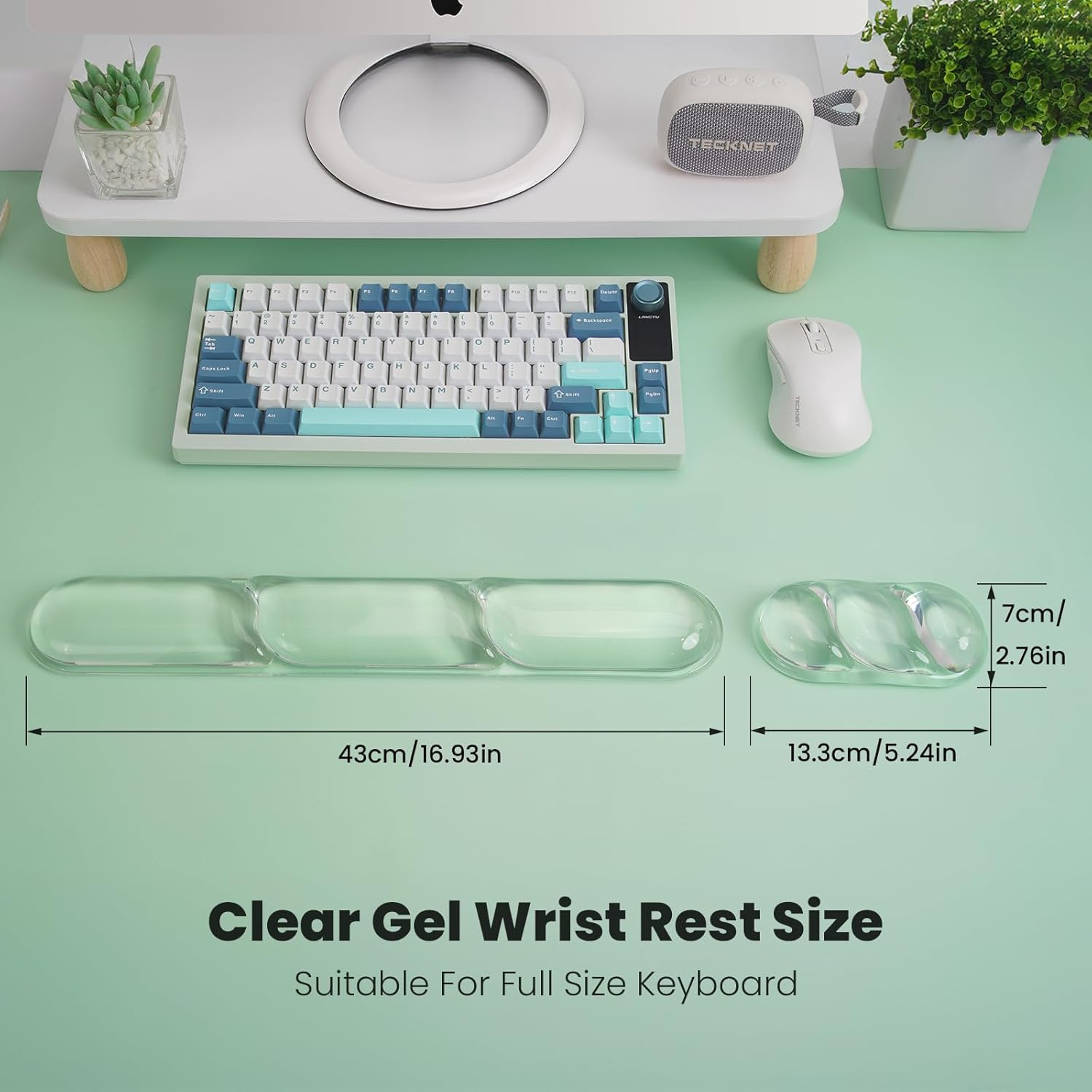 TECKNET Clear Gel Wrist Rest for Computer Keyboard