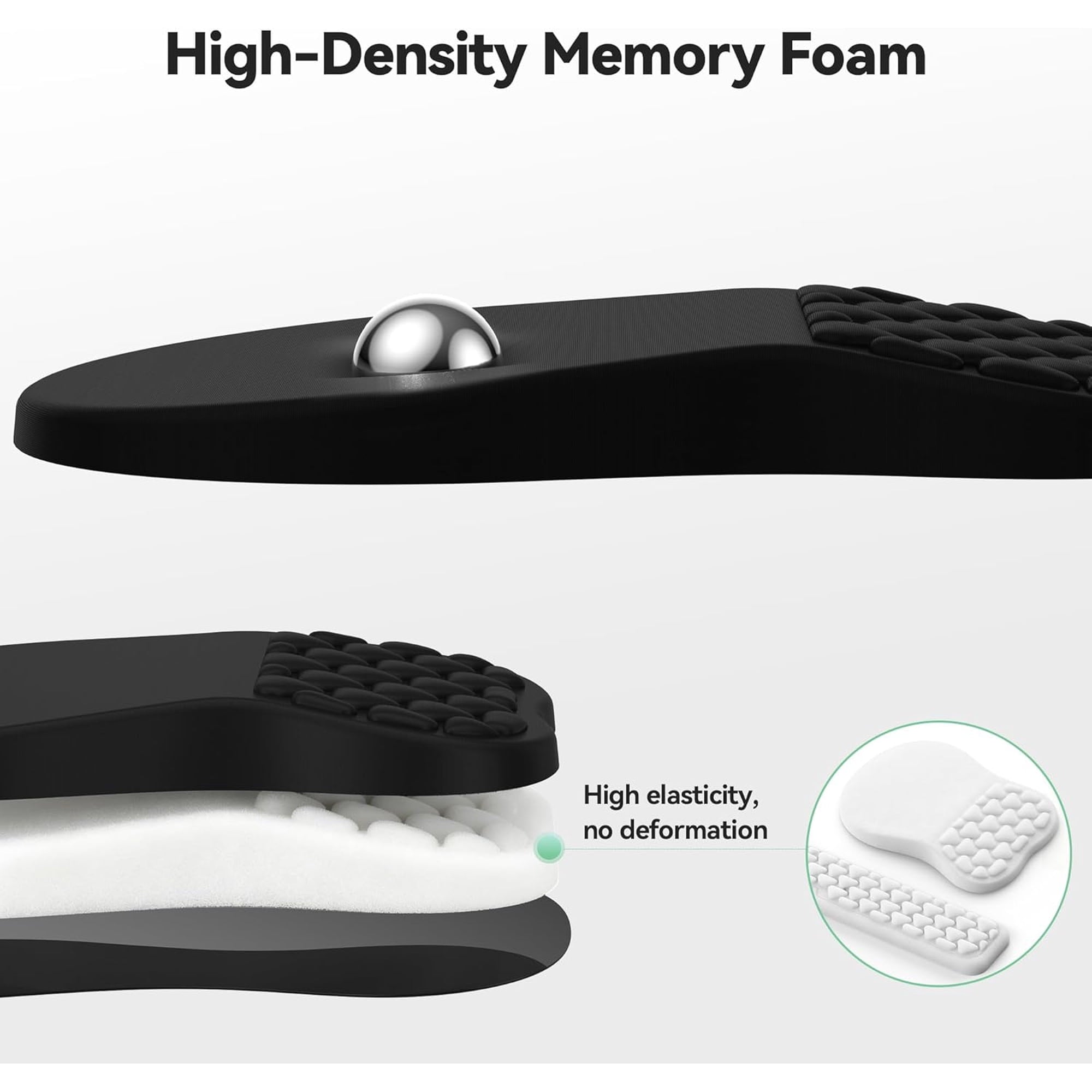 TECKNET BASICS Ergonomic Mouse Pad with Wrist Rest, Keyboard Pad & Wrist Support, Massage Design Relieves Carpal Tunnel, for Computer & Laptop, Black