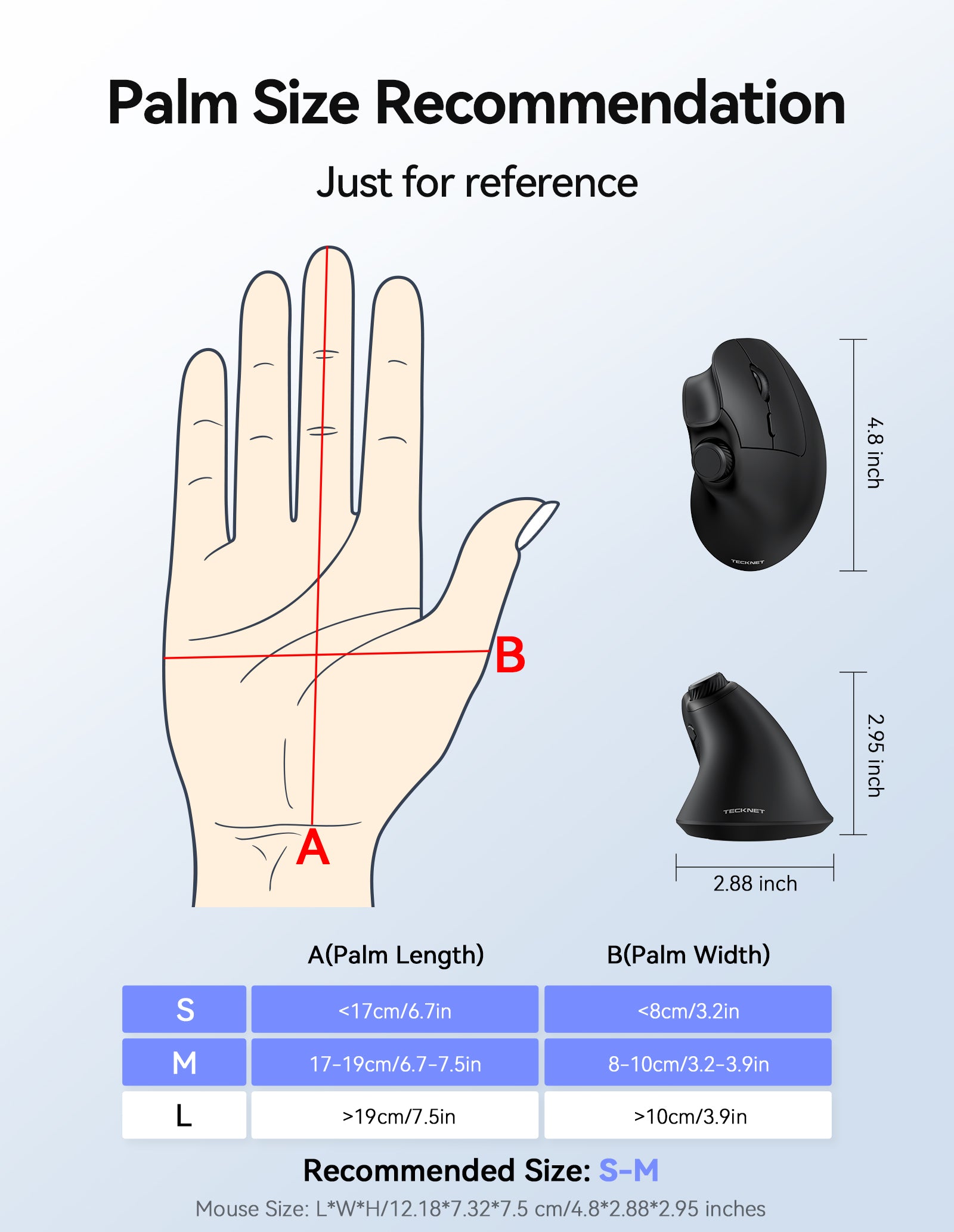 TECKNET Ergonomic Mouse, Rechargeable Wireless Bluetooth Mouse (BT 5.0/5.0+2.4G), Vertical Mouse with Volume Knob, Quiet Clicks, Cordless Mice 6 Adjustable DPI with USB A Receiver, Wide Compatibility